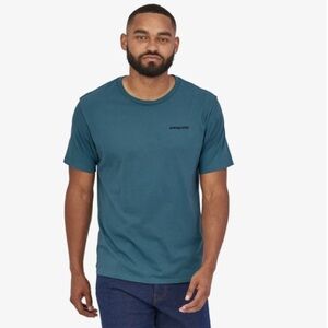PATAGONIA - Men’s Short Sleeve P-6 Mission Organic Tee, Abalone Blue, XL